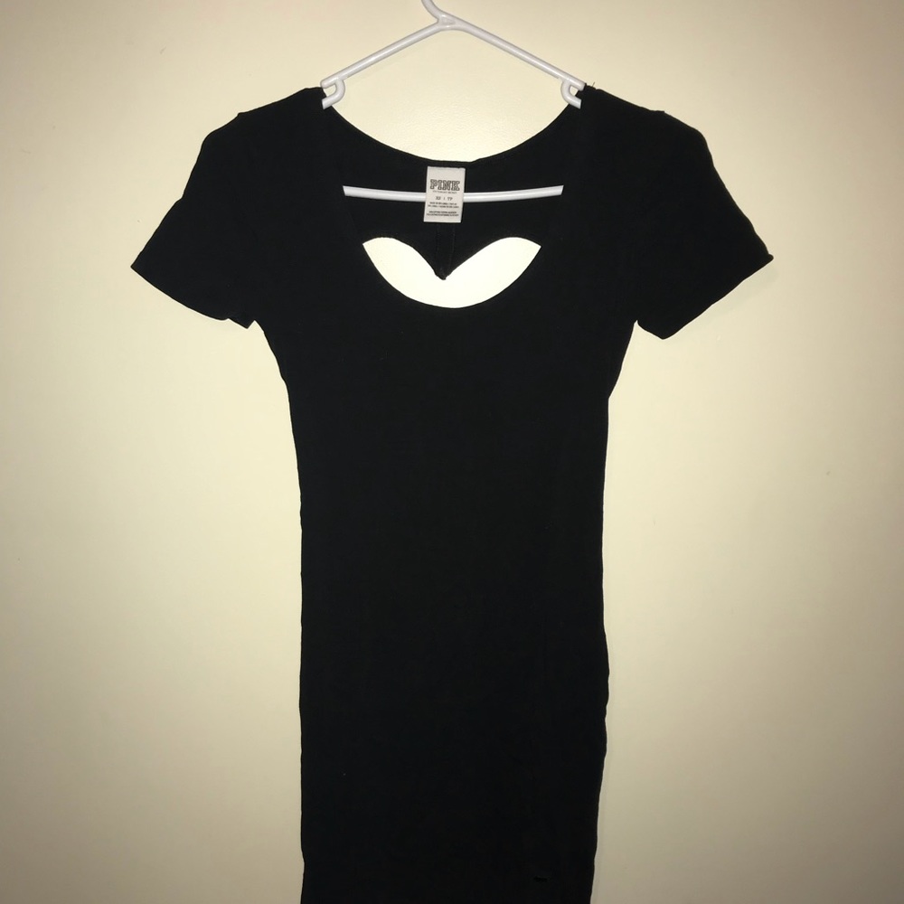 Black pencil dress w/heart cutout on back